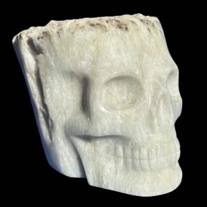 Cleavelandite-skull2.jpg Cleavelandite Skull with Lepidolite & Mica