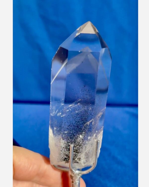Lemurian quartz phantom point with chlorite
