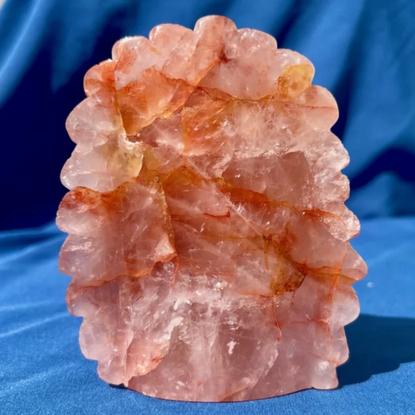 Fire Quartz Feathered Shaman Skull