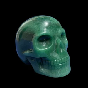 Green Aventurine Crystal Skull with Pyrite Inclusions