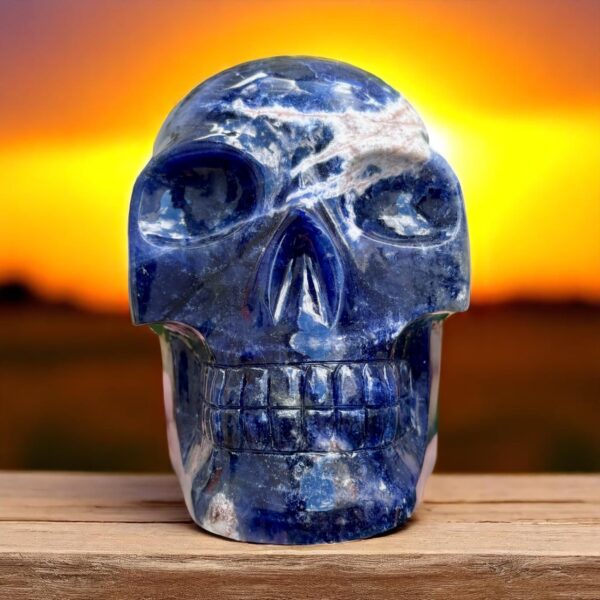 Large sodalite skull by Walmere