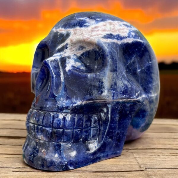 Large sodalite skull by Walmere