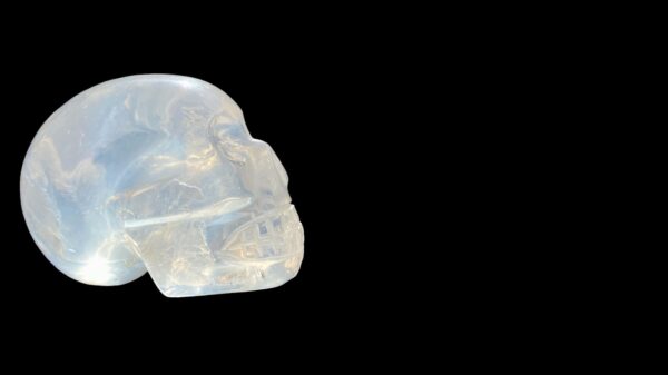 Moon quartz crystal skull