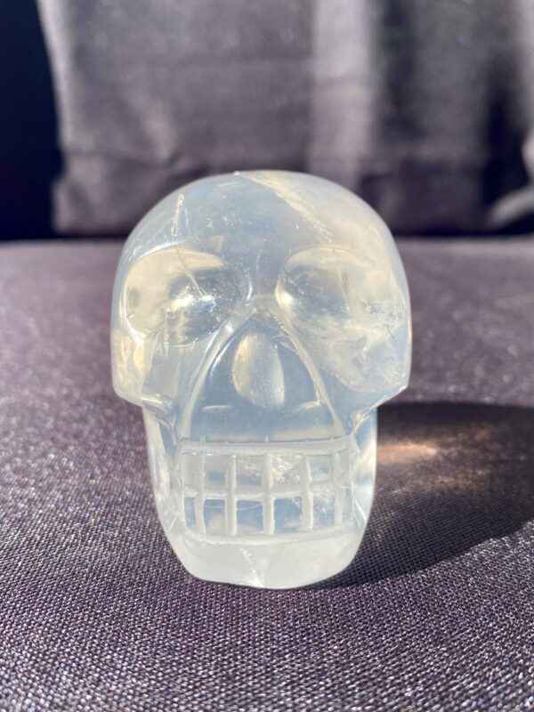 Moon quartz crystal skull
