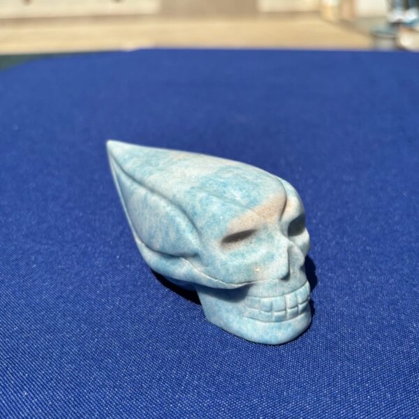 IMG_4757.jpeg Blue Trolleite Traveller Skull โ 11 cm Hand-Carved
