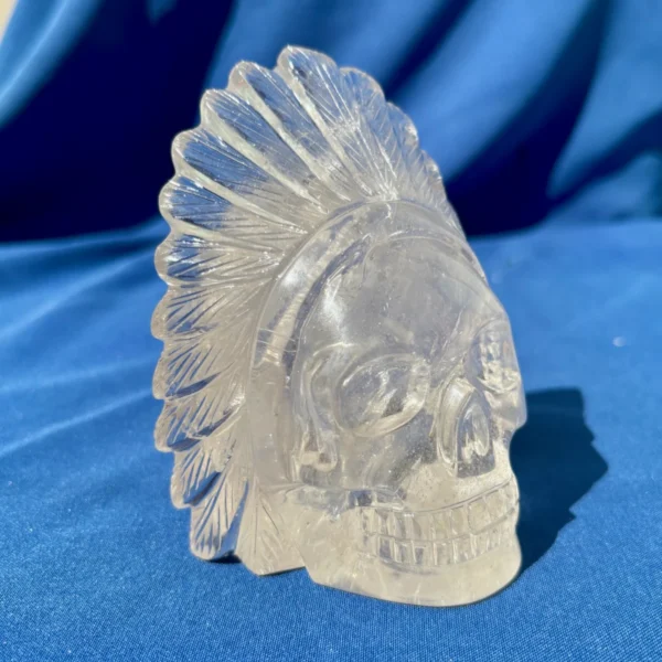 IMG_5290.webp Clear Quartz Feathered Shaman Skull with Enhydro