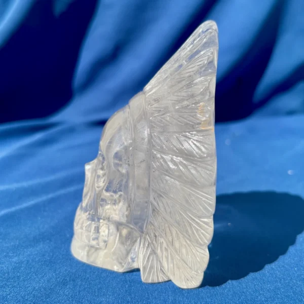 IMG_5293.webp Clear Quartz Feathered Shaman Skull with Enhydro
