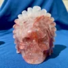 Fire Quartz Feathered Shaman Skull 760g