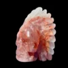 Fire Quartz Feathered Shaman Skull 760g