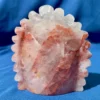 Fire Quartz Feathered Shaman Skull 760g