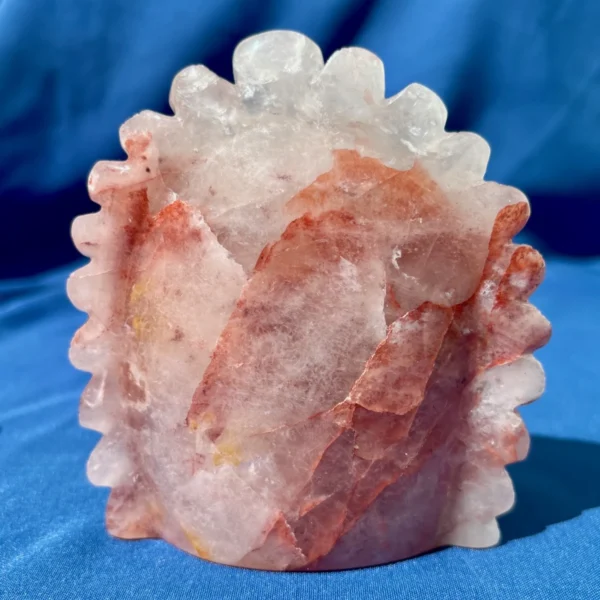 Fire Quartz Feathered Shaman Skull 760g