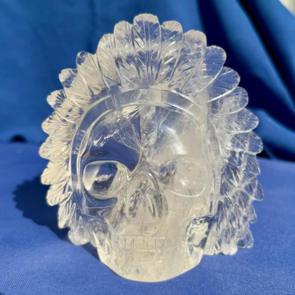 IMG_5641.webp Clear Elestial Quartz Feathered Shaman Skull