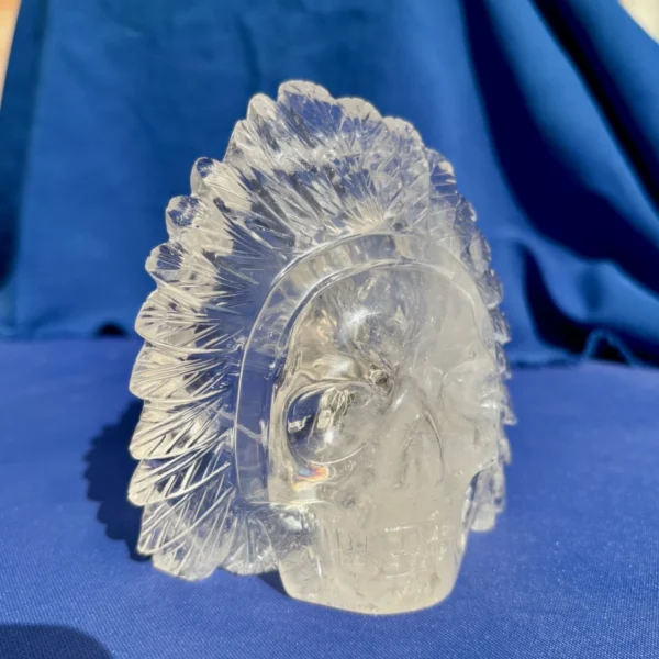 IMG_5642.webp Clear Elestial Quartz Feathered Shaman Skull