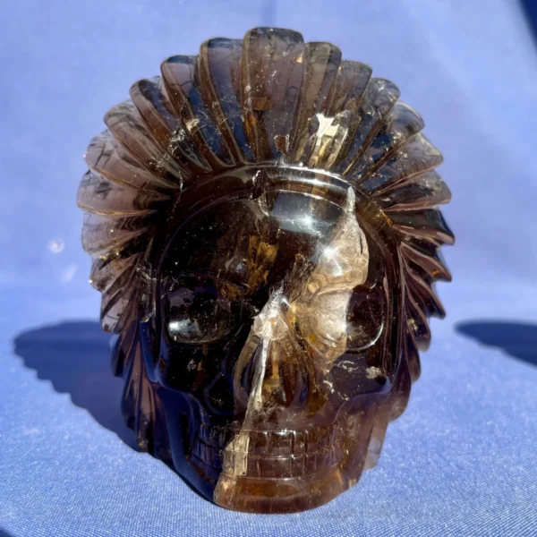 IMG_6360.webp Elestial Smoky Quartz Skull โ Shaman Style, Raw Back