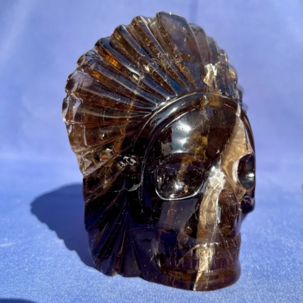 IMG_6361.webp Elestial Smoky Quartz Skull โ Shaman Style, Raw Back