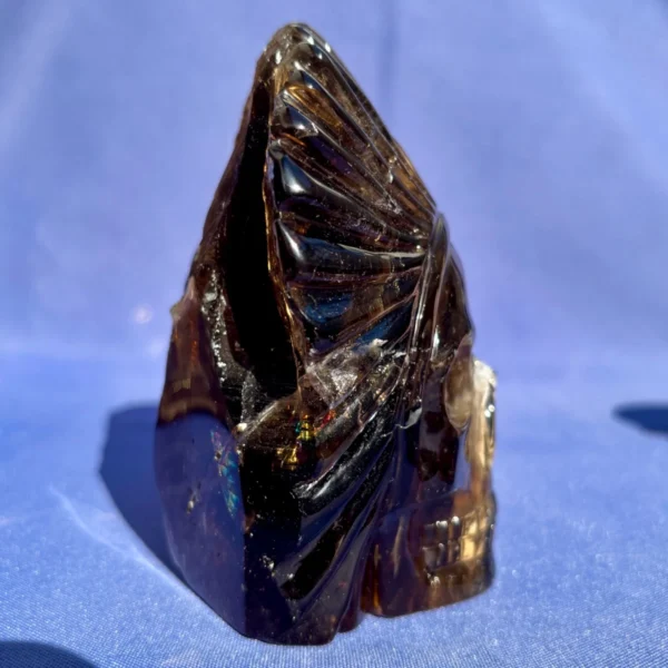 IMG_6363.webp Elestial Smoky Quartz Skull โ Shaman Style, Raw Back