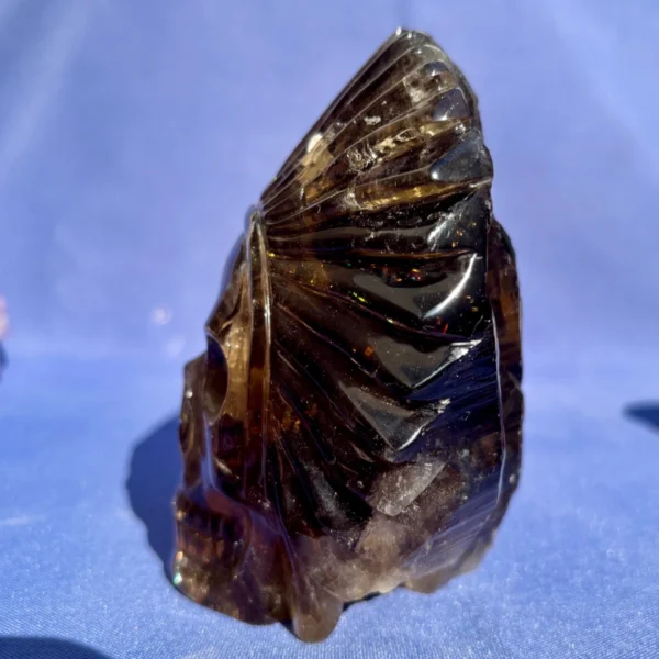 IMG_6364.webp Elestial Smoky Quartz Skull โ Shaman Style, Raw Back