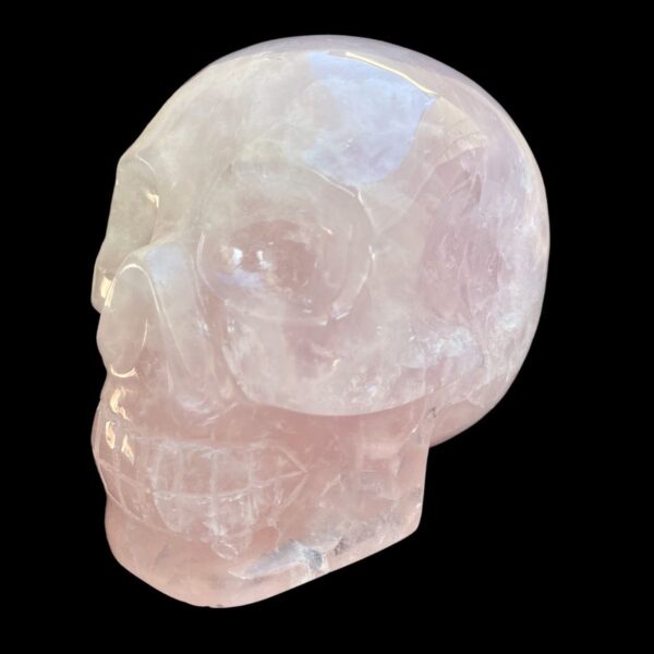Rose quartz crystal skull