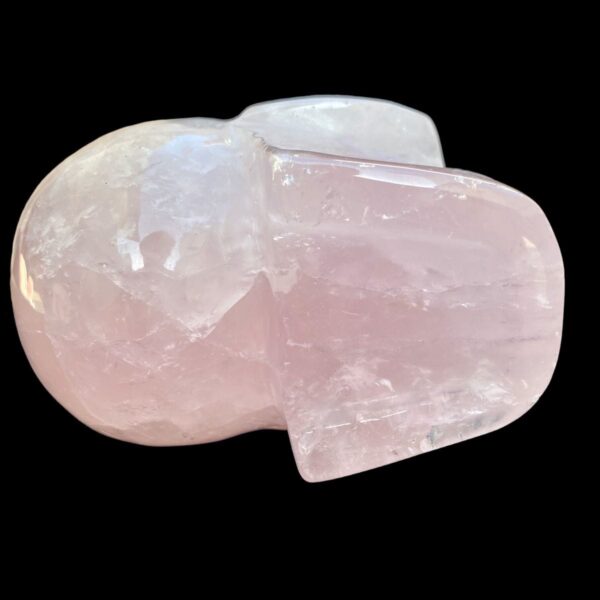 Rose quartz crystal skull