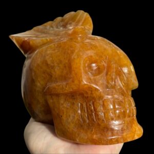 Golden Healer Crystal Skull with Leaf Crown