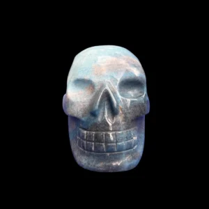 Trolleite-crystal-skull-260g.webp Blue Trolleite Crystal Skull – Hand-Carved – Hand-Carved