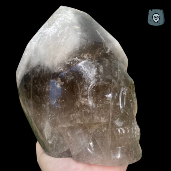 elestial-smoky-quartz-skull2-1.jpeg Elestial smoky quartz skull with green muscovite