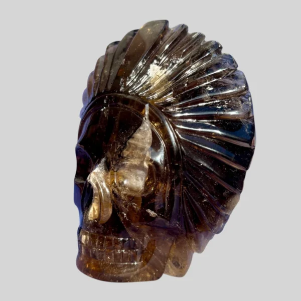 elestial-smoky-quartz-skull3.webp Elestial Smoky Quartz Skull โ Shaman Style, Raw Back