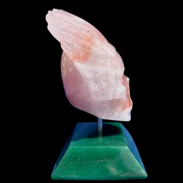 fire-quartz-feathered-shaman-skull7.webp Fire Quartz Feathered Shaman Skull on Aventurine Base