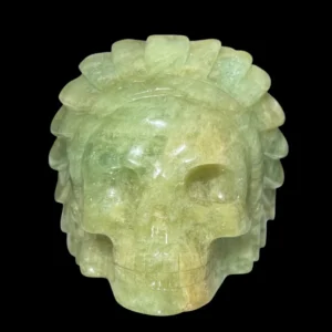 Green Aquamarine Crystal Skull – Shaman Style
