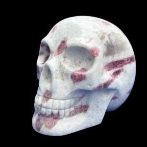 Large Pink Tourmaline in Albite Crystal Skull – 1.24 kg