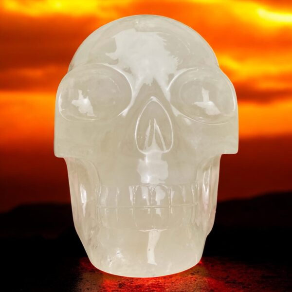 opalized-citrine-skull-at-sunset-1.jpg Life-size Opalized Citrine Skull