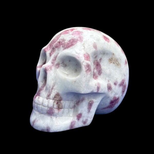 Pink Tourmaline in Albite Crystal Skull – 0.73 kg