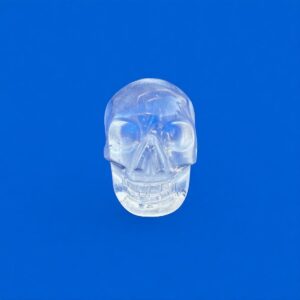 Small Clear Quartz Skull with Rainbows – 81g Bright Energy